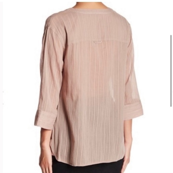 AllSaints | Wairyn Button Down Split Neck Blouse Shirt Size 4 Neutral Cotton - Picture 5 of 11